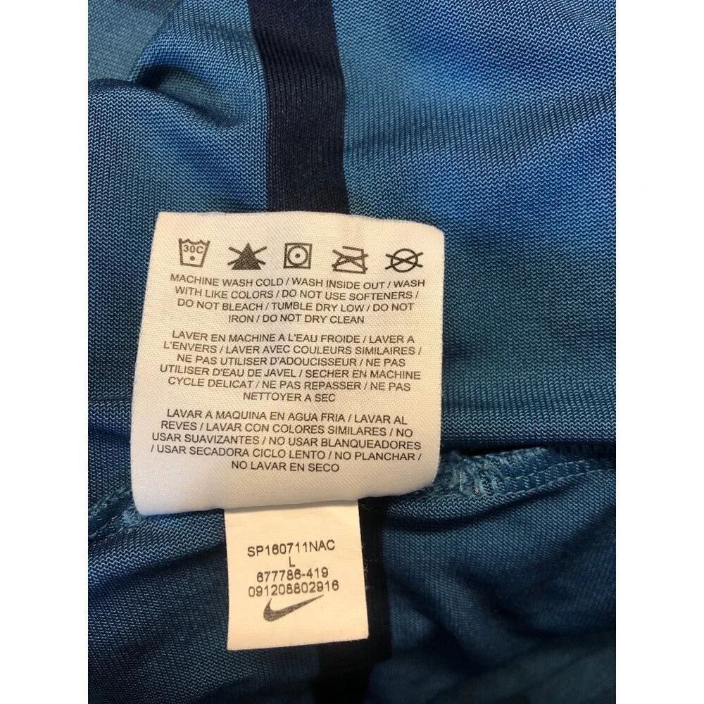 Nike Golf Dri-Fit Short Sleeve Blue Striped Polo Shirt Size L